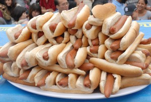 Why would someone eat 50 hot dogs?