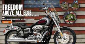 Screenshot courtesy of the author from Harley Davidson website. 