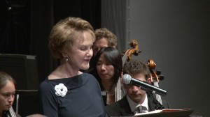 Margaret Warner narrates “Peter and the Wolf” Sunday at the Castleton Festival. Photo courtesy of The Castleton Festival 