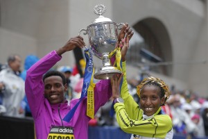 Lelisa Desisa and Caroline Rotich take first place in Boston Marathon