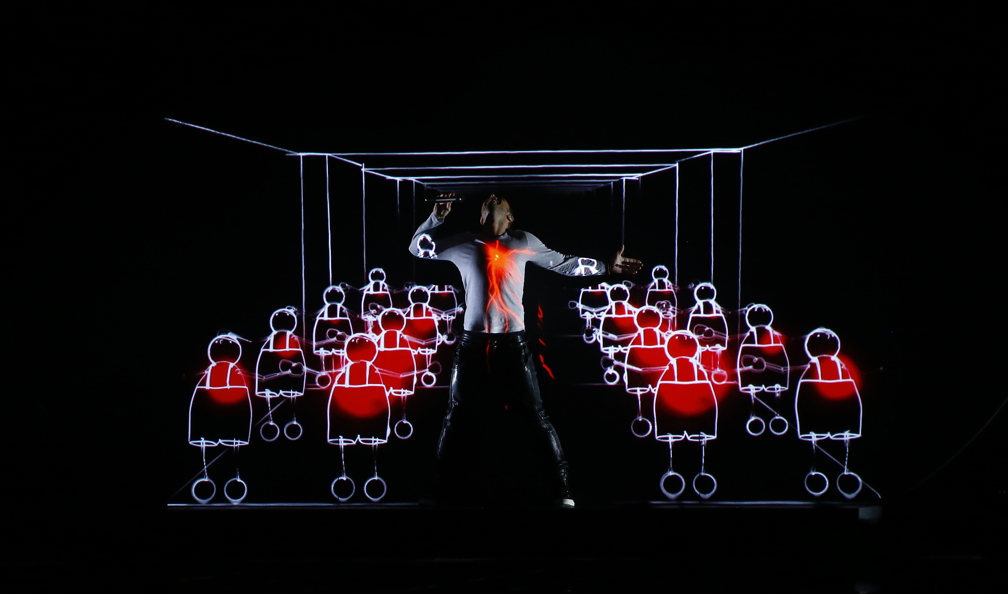 Singer Mans Zelmerlow representing Sweden performs the song "Heroes" during the final of the 60th annual Eurovision Song Contest in Vienna, Austria May 23, 2015. Credit:  Leonhard Foeger/ REUTERS.