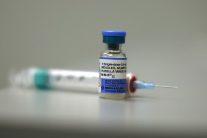 Measles vaccine is seen at Venice Family Clinic in Los Angeles