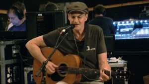 James Taylor rehearses "Angels of Fenway" for PBS NewsHour