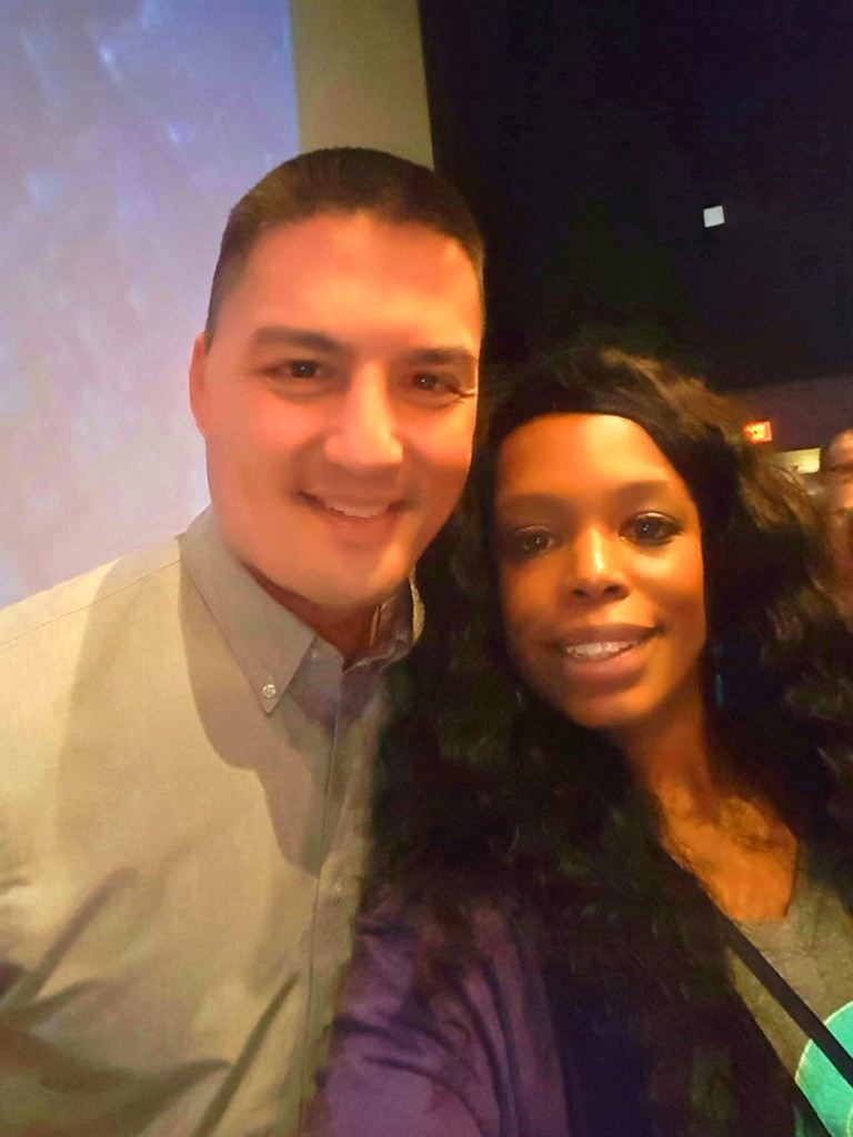 Teacher Mera Burton with astronaut Kjell N. Lindgren who returned to earth in Dec. 2015 after 141 days on the International Space Station. Photo courtesy of Mera Burton