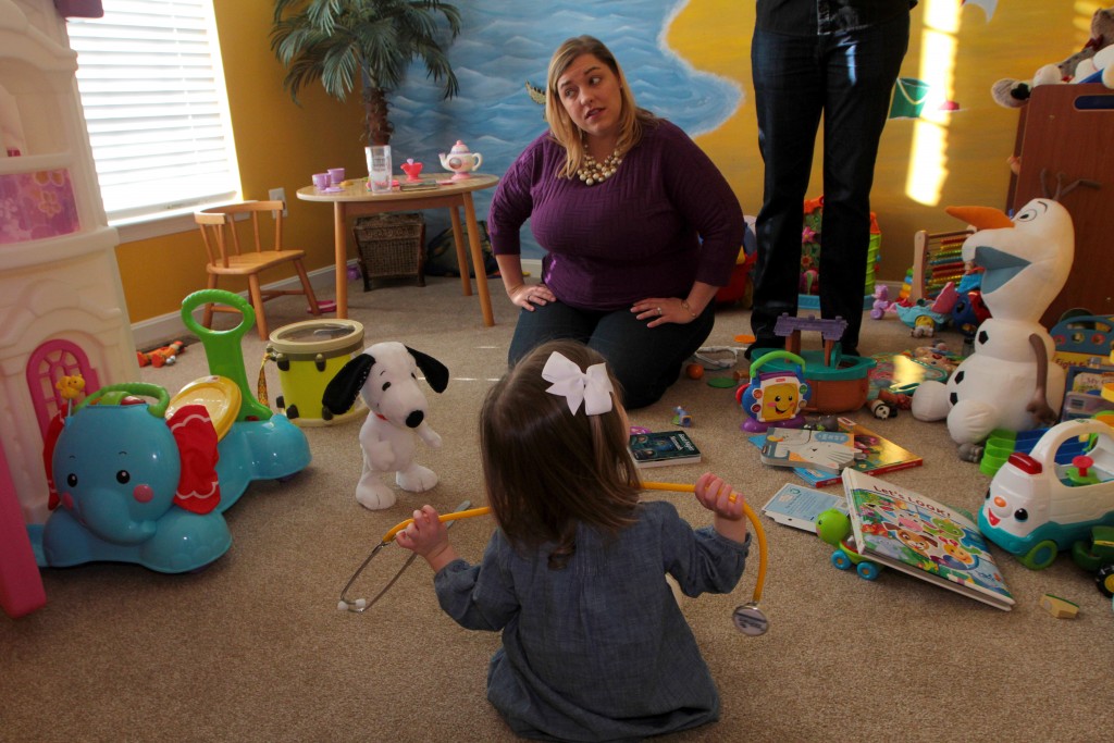 After Brynleigh's diagnosis, physicians recommended that the Shillingers give their daughter a doctor's kit, complete with stethoscope, so that she would be less nervous during her frequent trips to hospitals and clinics. Photo by Joshua Barajas