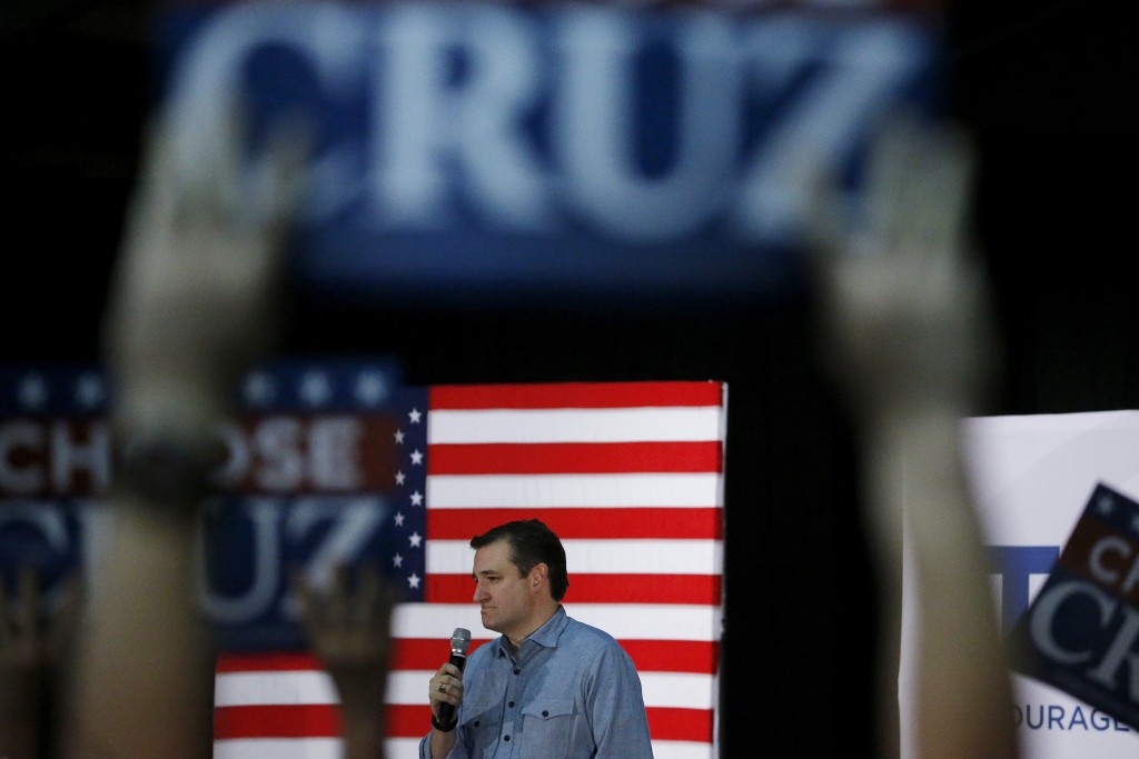 Republican presidential candidate Ted Cruz speaks during a campaign event in Des Moines, Iowa. Photo by Carlos Barria/Reuters