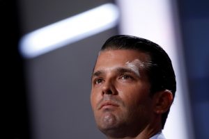 Donald Trump Jr. prepares to speak at the 2016 Republican Convention in Cleveland. Photo by Carlo Allegri/Reuters