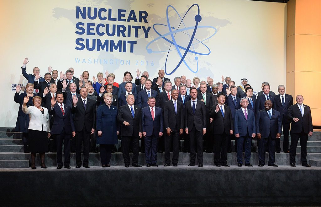 World leaders at the fourth Nuclear Security Summit in Washington, D.C., April 1, 2016. Photo by Government of Chile/via Wikimedia