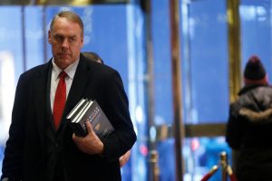 Rep. Ryan Zinke (R-MT) arrives for a meeting with President-elect Donald Trump at Trump Tower. Photo by Brendan McDermid/Reuters
