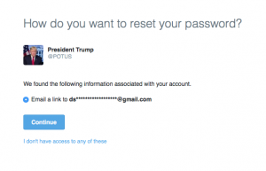 @POTUS Twitter account appears to be linked to a personal Gmail account
