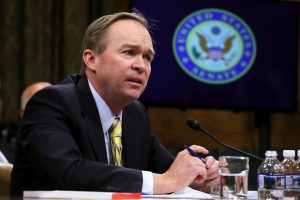 Rep. Mick Mulvaney (R-S.C.) testifies before a Senate Budget Committee confirmation hearing on his nomination of to be director of the Office of Management and Budget in Washington, D.C. in January. Photo by Carlos Barria/Reuters