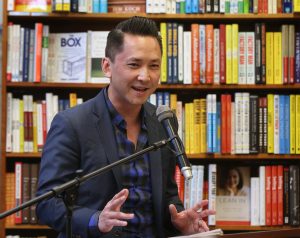 Viet Thanh Nguyen appeared at a book reading and signing at the Harvard Book Store in Cambridge, Mass., on Monday, April 18, 2016. His debut novel, "The Sympathizer,"  was announced as the winner of the 2016 Pulitzer Prize in Fiction earlier in the day. (Photo by Pat Greenhouse/The Boston Globe via Getty Images)