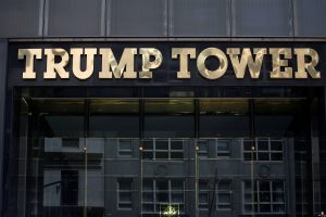 FILE PHOTO: The Trump Tower logo is pictured in New York, U.S., May 23, 2016. REUTERS/Carlo Allegri/File Photo - RTS1220L