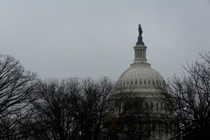 A rainy, gray sky tops the U.S. Capitol dome on the first day of the new session of Congress in Washington, U.S. January 3, 2017. REUTERS/Jonathan Ernst