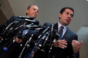 House Select Committee on Intelligence Chairman Rep. Devin Nunes (R-CA) and Ranking Member Rep. Adam Schiff (D-CA) speak with the media about the ongoing Russia investigation on Capitol Hill in Washington, D.C., U.S. March 15, 2017. REUTERS/Aaron P. Bernstein - RTX315U8