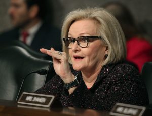 U.S. Sen. Claire McCaskill (D-MO), asks questions during a Senate Armed Services Committee confirmation hearing on Capitol Hill.  Photo by Mark Wilson/Getty Images.