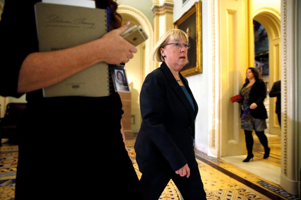 U.S. Senator Patty Murray (D-WA) arrives for Senate Democratic party leadership elections at the U.S. Capitol in Washingto...