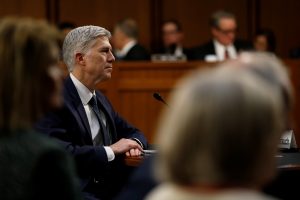 Supreme Court nominee judge Neil Gorsuch testifies during the third day of his Senate Judiciary Committee confirmation hearing on Capitol Hill in Washington, U.S., March 22, 2017. REUTERS/Jonathan Ernst - RTX328PV