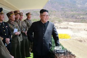 North Korean Leader Kim Jong Un observes a target-striking contest by the Korean People's Army (KPA) in this undated photo released by North Korea's Korean Central News Agency (KCNA) on April 13, 2017. KCNA via Reuters