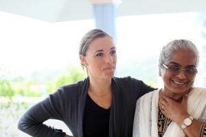 Lions in Four founder Julie Martin (left) was inspired by Sister Jessy Alex, who ran a girls home in southern India. Photo courtesy of Lions in Four