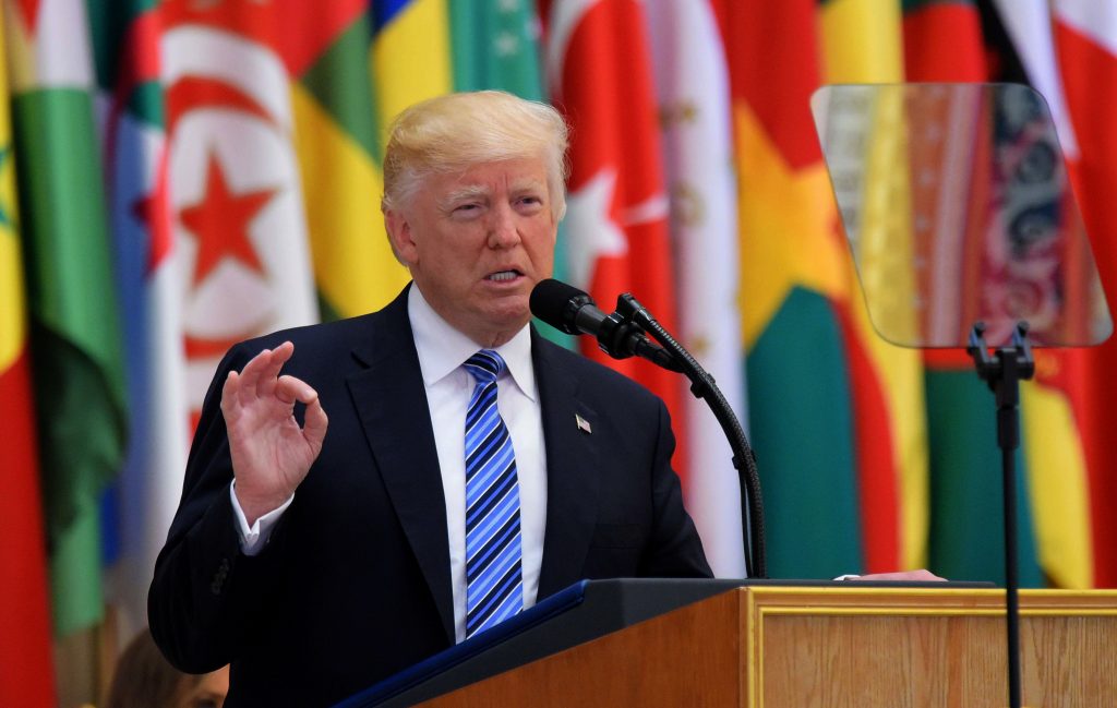 President Trump's speech was warmly-received in Saudi Arabia. Photo by Mandel Nagan/AFP/Getty Images