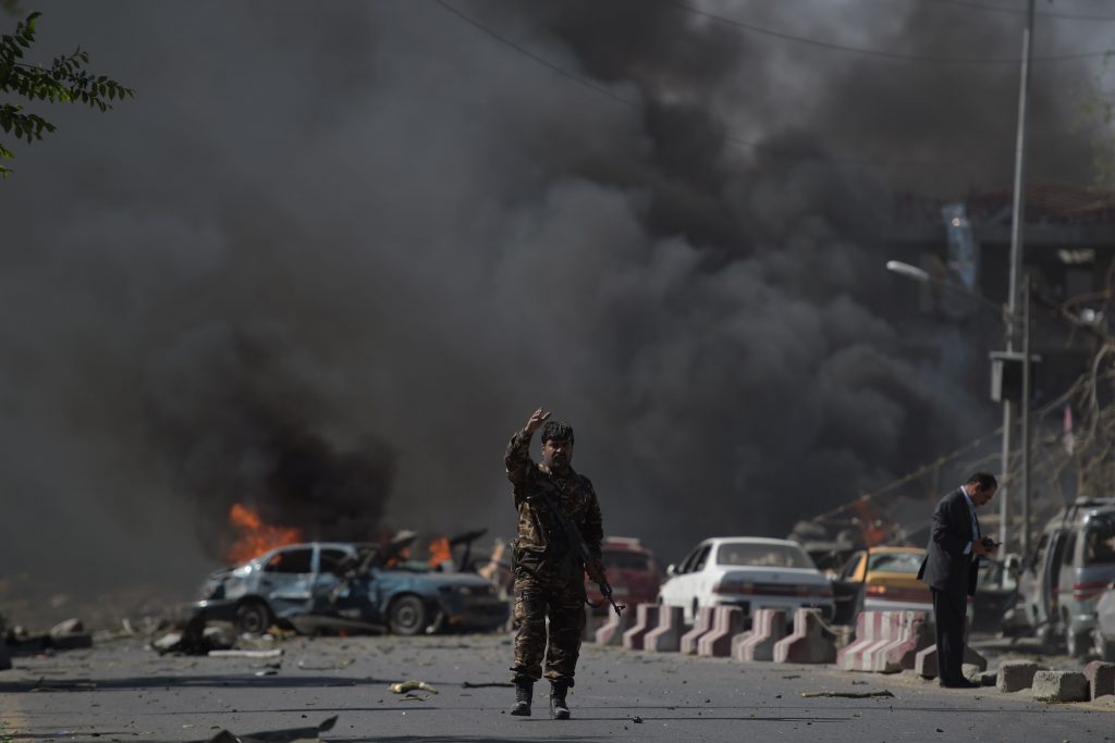 At least 40 people were killed or wounded on May 31 as a massive blast ripped through Kabul's diplomatic quarter, shatteri...