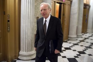 Sen. Joe Lieberman arrives for a vote on Capitol Hill in Washington, DC, in 2012. Photo by Joshua Roberts/Reuters