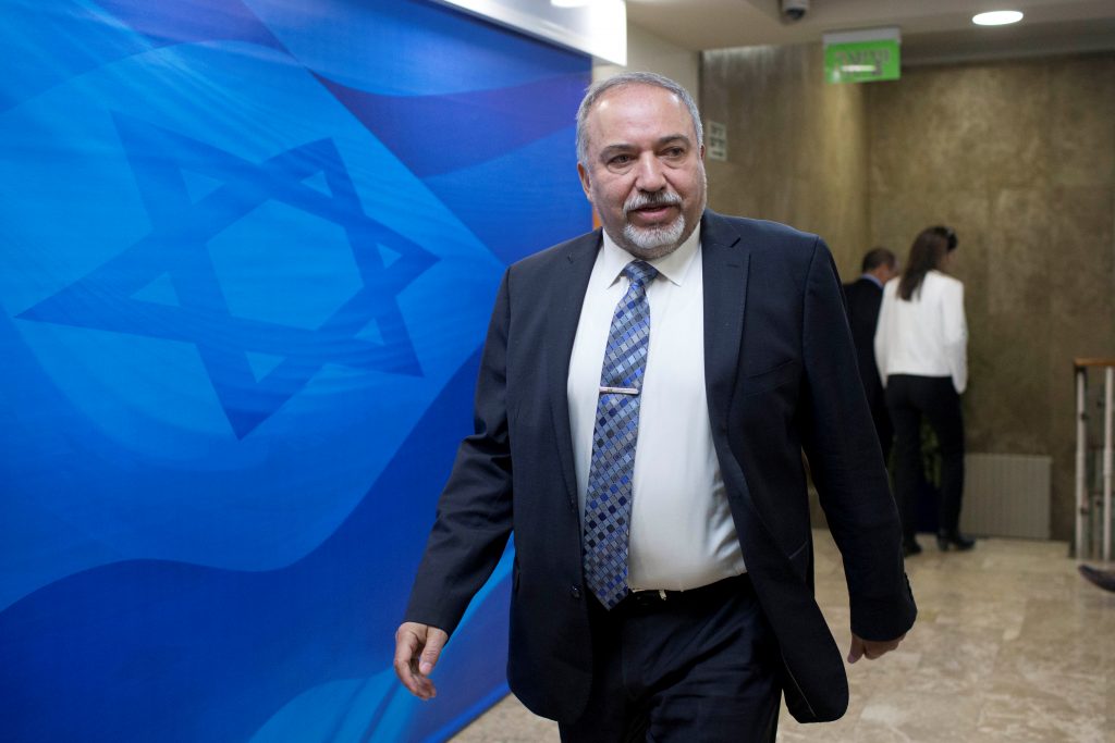 File photo of Israeli Defense Minister Avigdor Lieberman by Abir Sultan/Pool via Reuters