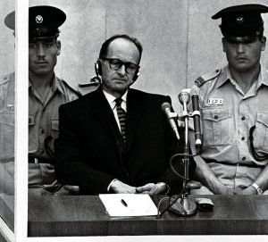 FILER OF ADOLF EICHMANN TRIAL IN JERUSALEM IN 1961.