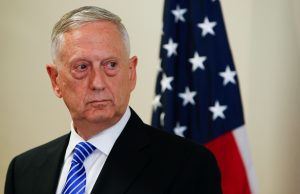 U.S. Defence Minister James N. Mattis is seen during a press conference before the commemoration of the 70th anniversary of the Marshall Plan at the George C. Marshall Center in Garmisch-Partenkirchen