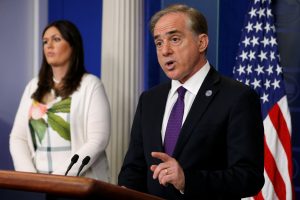 Secretary of Veterans Affairs David Shulkin speaks to reporters at a White House press briefing on June 5, 2017. Photo by Jonathan Ernst/Reuters
