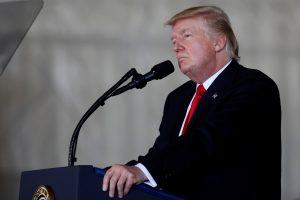 Trump participates in the commissioning ceremony of the aircraft carrier USS Gerald R. Ford at Naval Station Norfolk in Norfolk, Virginia