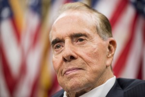 Former Senate Majority Leader Bob Dole, R-Kan., participates in the news conference in the Capitol Visitor Center marking the 25th anniversary of the Americans with Disabilities Act on Monday, July 27, 2015. Photo By Bill Clark/CQ Roll Call