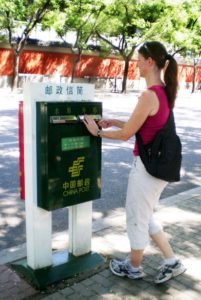 An American woman in China sending her ballot 