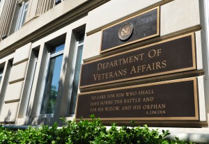 A sign in front of the Veterans Affairs building in Washington, D.C. Photo by Karen Gleier/Getty Images