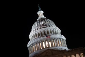 The United States Capitol is seen prior to an all night round of health care votes on Capitol Hill in Washington