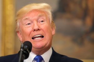 U.S. President Donald Trump speaks during an announcement on immigration reform in the Roosevelt Room of the White House in Washington, U.S., August 2, 2017. REUTERS/Carlos Barria - RTS1A4S6