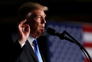 President Donald Trump announces his strategy for the war in Afghanistan during an address from Fort Myer, Virginia. Photo by Joshua Roberts/Reuters