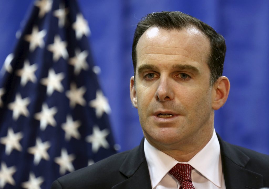 File photo of Brett McGurk, U.S. special envoy to the U.S.-led coalition fighting the Islamic State group, by Hadi Mizban/Pool via Reuters