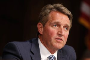 Senator Jeff Flake (R-AZ) questions Supreme Court nominee judge Neil Gorsuch during his Senate Judiciary Committee confirmation hearing on Capitol Hill in Washington, U.S., March 21, 2017. REUTERS/Joshua Roberts - RTX322MM