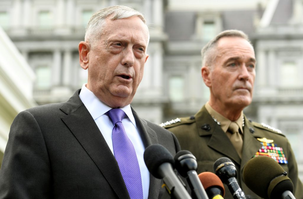 Secretary of Defense Mattis and General Dunford issue statement on North Korea in Washington