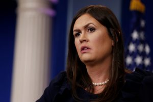 White House Press Secretary Sarah Huckabee Sanders holds the daily briefing at the White House in Washington, U.S., September 8, 2017. REUTERS/Jonathan Ernst - RC1AE5483D80
