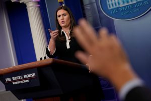 White House Press Secretary Sarah Huckabee Sanders holds the daily briefing at the White House in Washington, D.C. Photo by Jonathan Ernst/Reuters