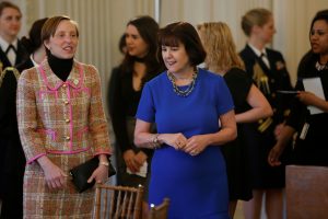 File photo of Karen Pence (right) by Jonathan Ernst/Reuters