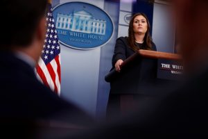 White House Press Secretary Sarah Huckabee Sanders holds the daily briefing at the White House in Washington, D.C. Photo by Jonathan Ernst/Reuters