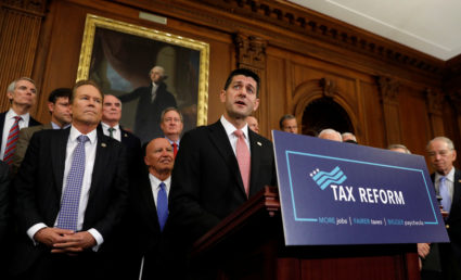 Republicans talk about their tax plan in the U.S. Capitol in Washington