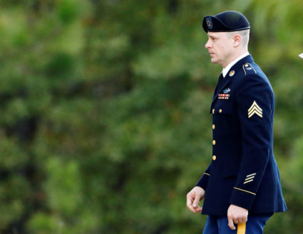 U.S. Army Sergeant Beaudry Robert "Bowe" Bergdahl arrives at the courthouse for the fifth day of sentencing proceedings in his court martial at Fort Bragg, North Carolina, U.S., October 31, 2017. Photo by Jonathan Drake/Reuters