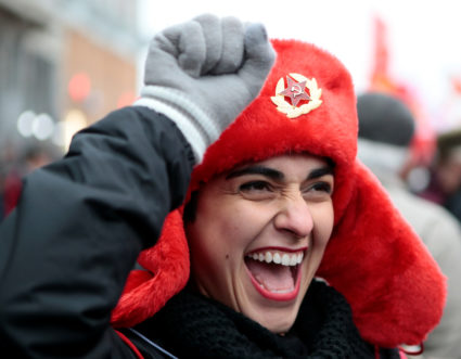 PHOTOS: Praise, protests and ambivalence mark 100 years since the Russian Revolution