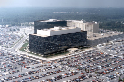An undated aerial handout photo shows the National Security Agency headquarters building in Fort Meade, Maryland. NSA/Handout via Reuters