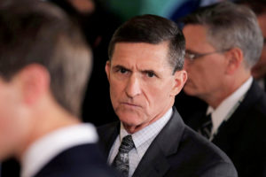 Then White House National Security Advisor Michael Flynn arrives prior to a joint news conference between Canadian Prime Minister Justin Trudeau and President Donald Trump at the White House in Washington, D.C. Photo by Carlos Barria/Reuters